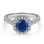 Midnight Blue Solitaire Silver ring