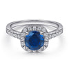 Midnight Blue Solitaire Silver ring