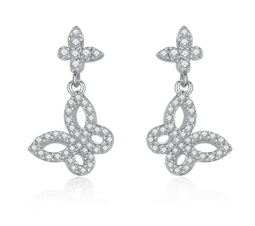 Butterfly silver earrings