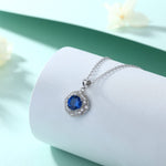 Blue Sapphire round Pendant
