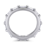 Emerald cut Half Silver ring