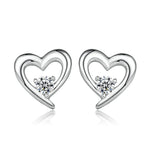 Heart with round zircon Earring
