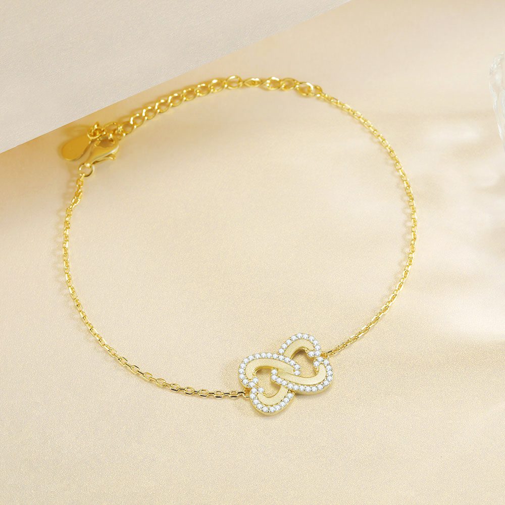 Infinite Heart Gold platted Bracelet