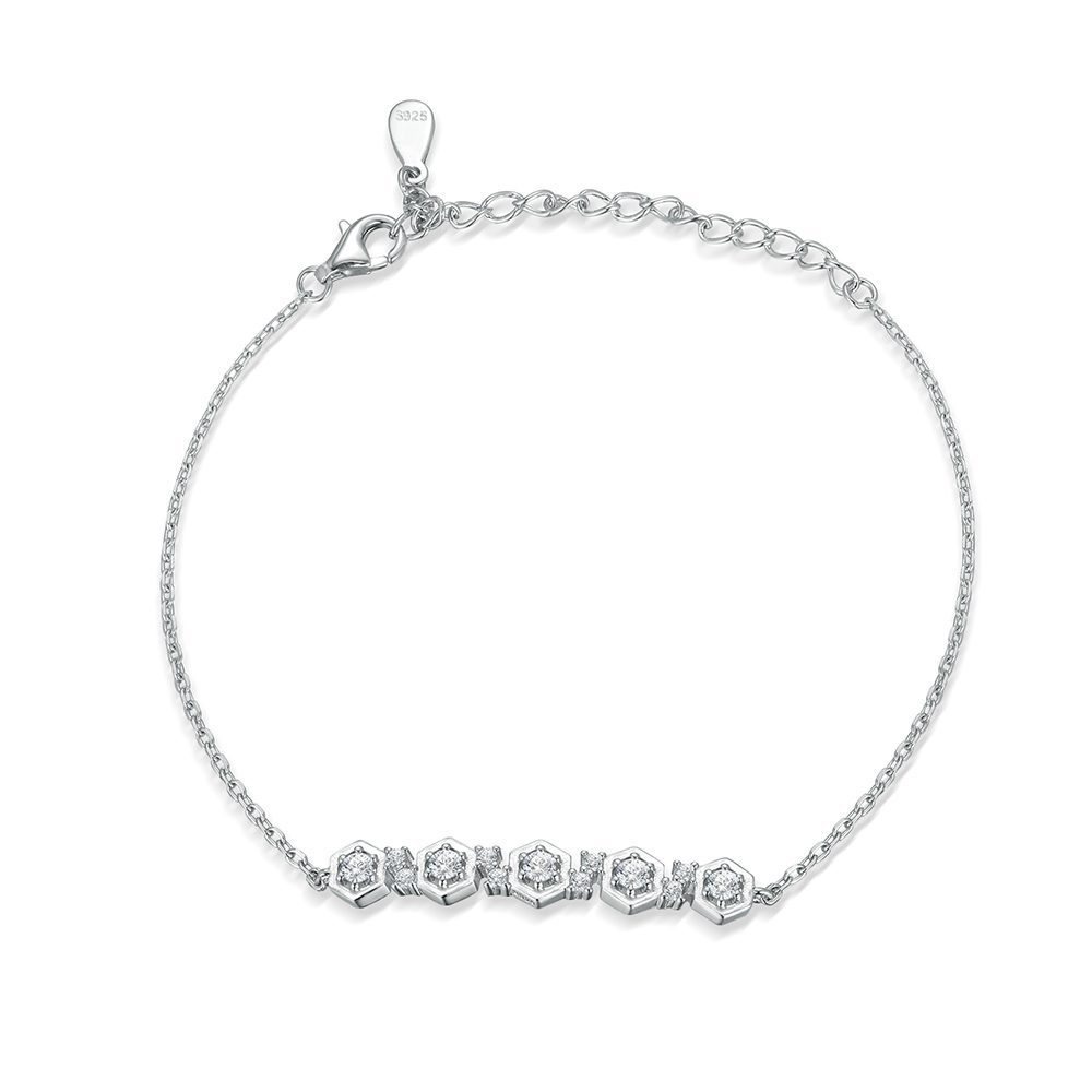 Carbon bond Silver Bracelet