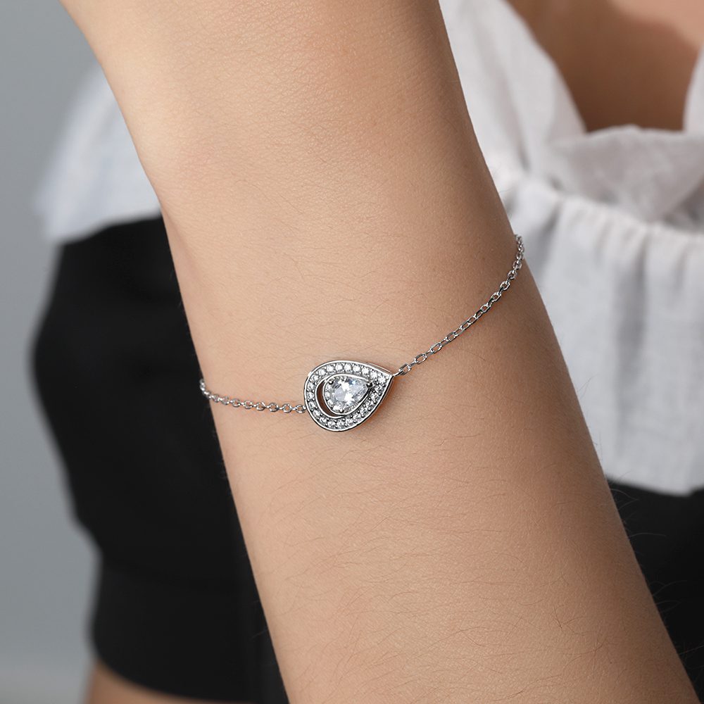 Pear shape Silver Bracelet