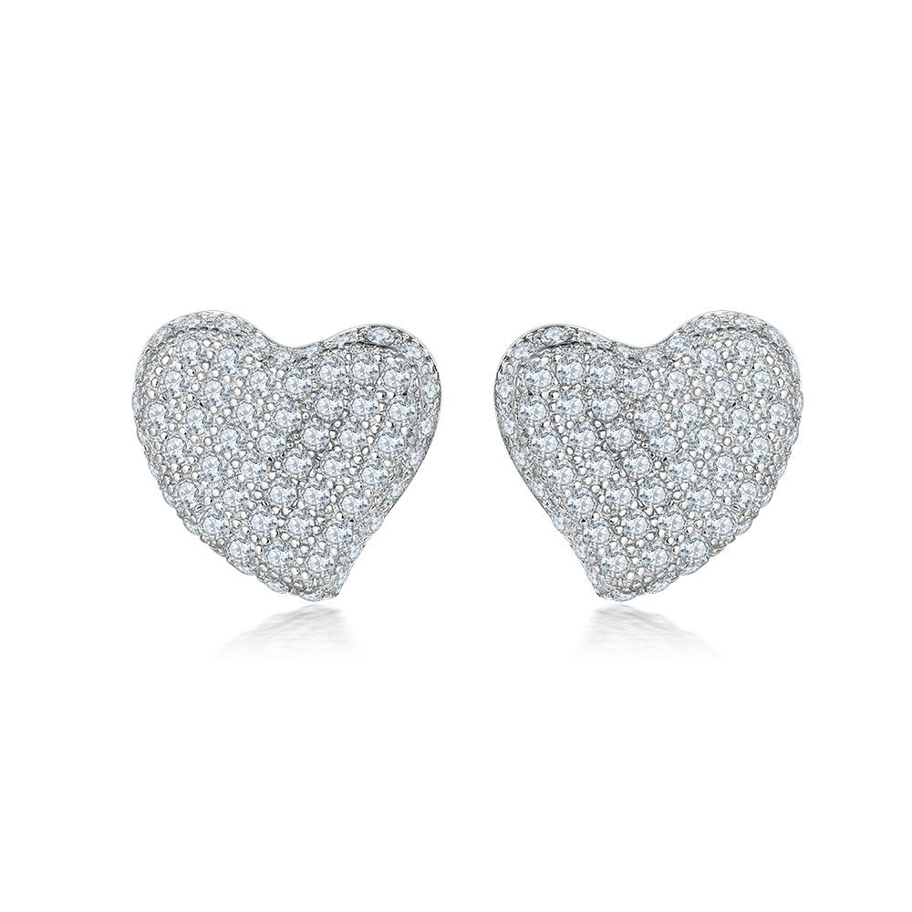 Heart full studded zircon Earring
