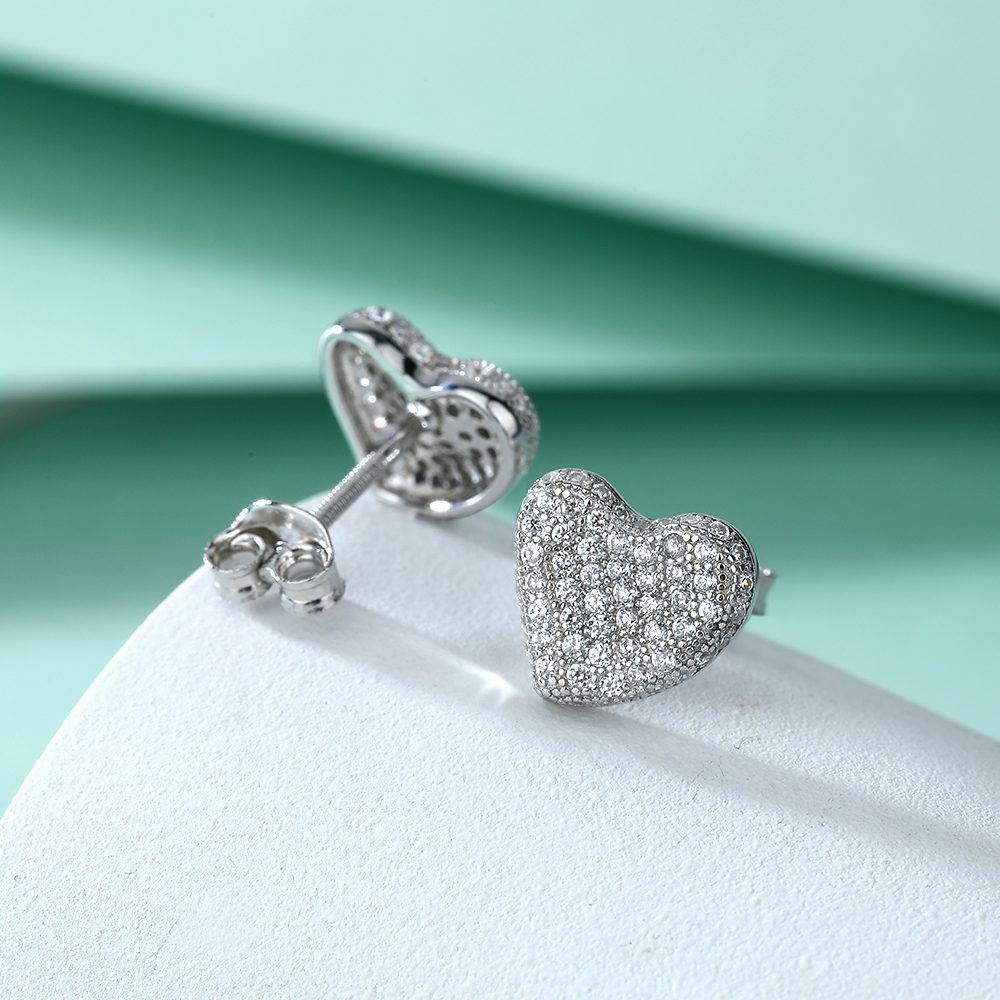 Heart full studded zircon Earring