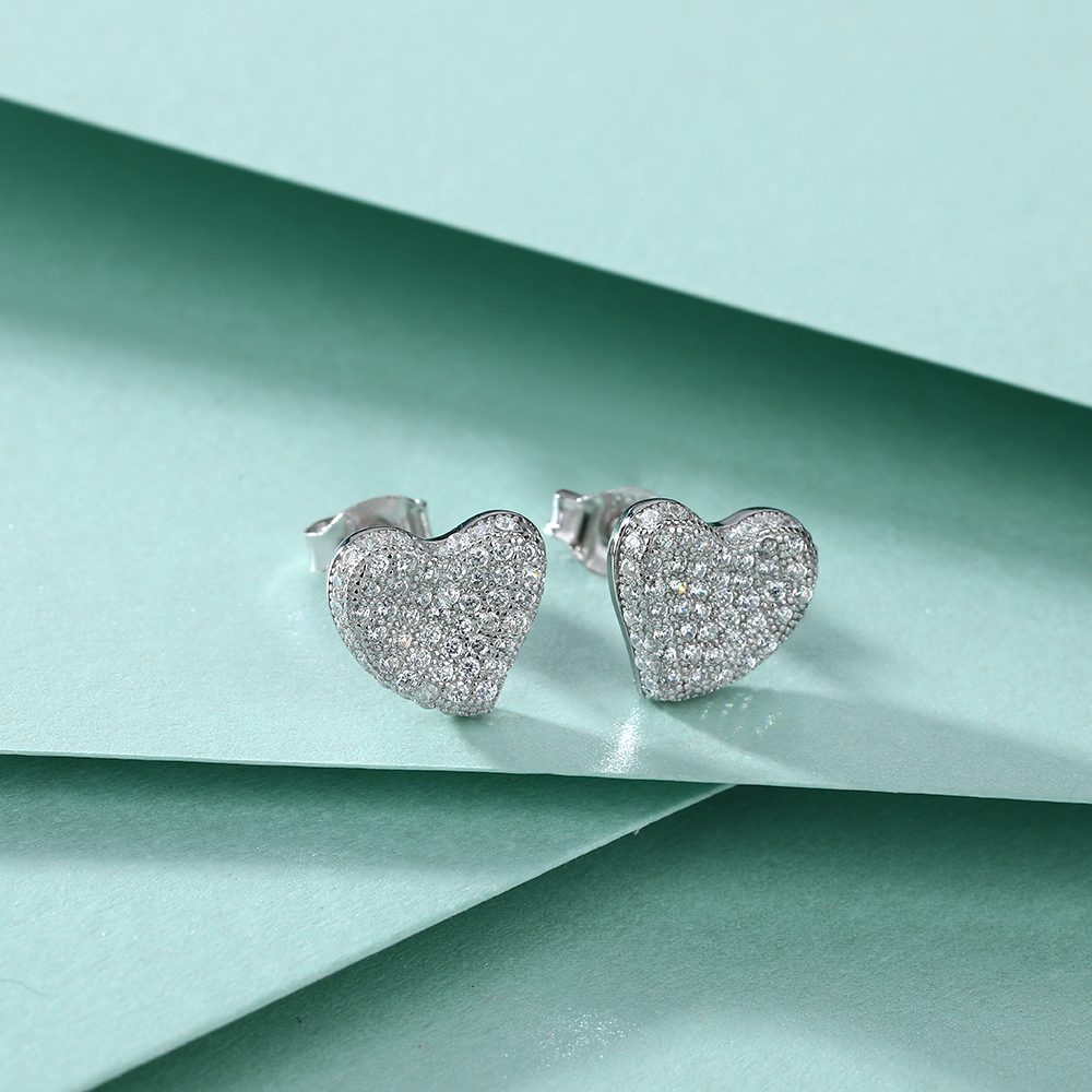 Heart full studded zircon Earring