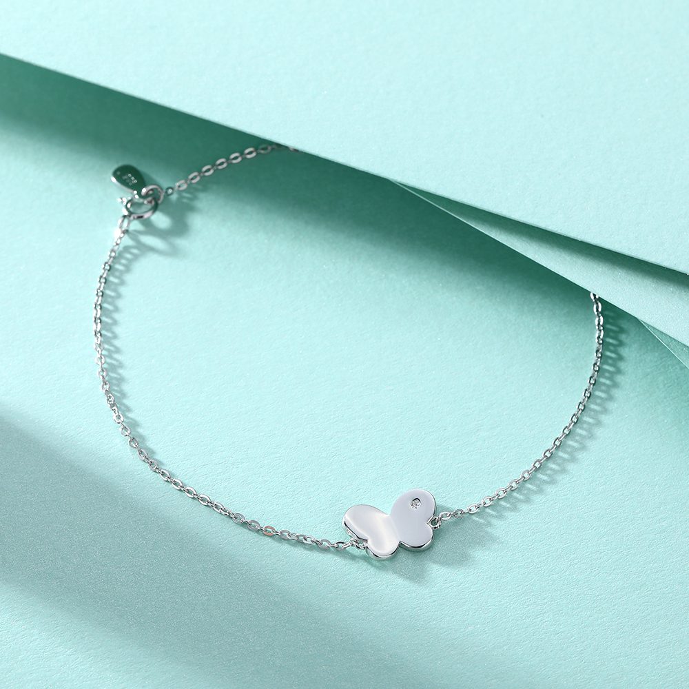 Cute Butterfly Silver Bracelet