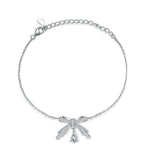 Gift Ribbon tied silver Bracelet