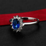 Blue Stone Solitaire Silver Ring