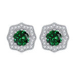 Green stone Octagonal Earring