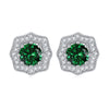 Green stone Octagonal Earring