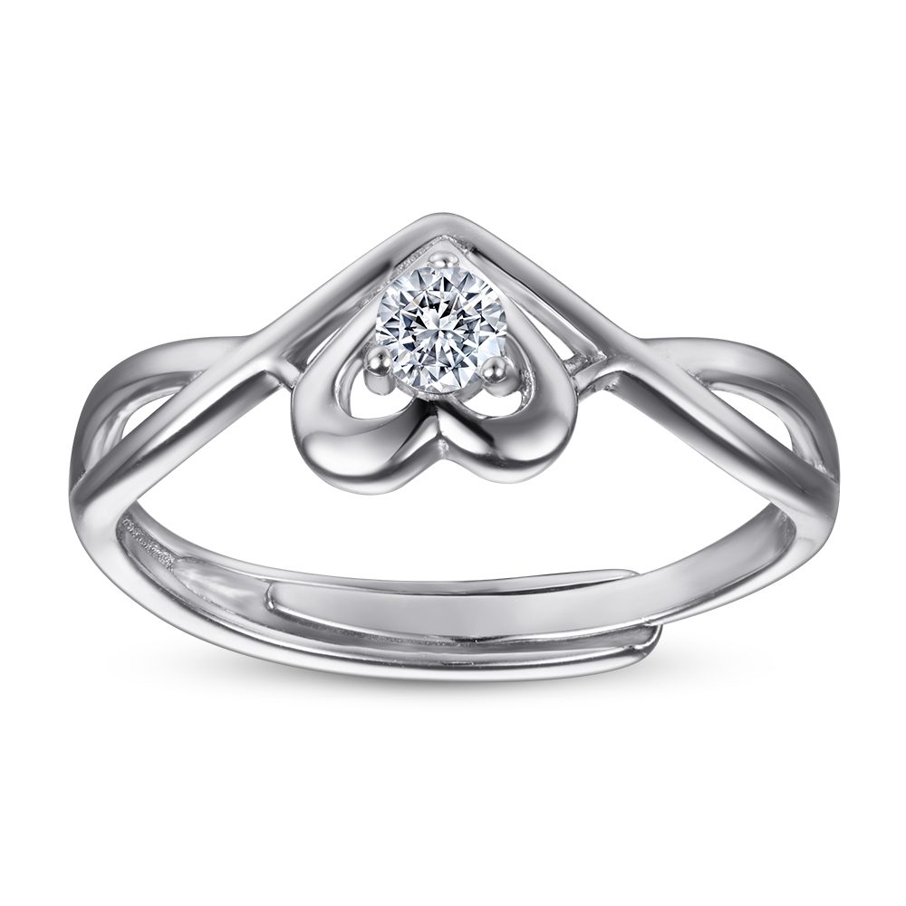 Silver Heart Adjustable ring