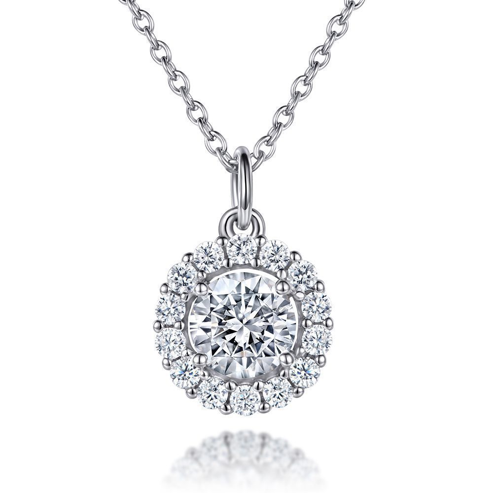 ROUND ZIRCON NECKLACE WITH STUDDED