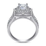 Emerald cut solitaire zircon ring