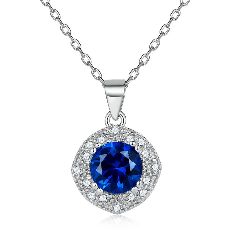 Blue Sapphire round Pendant