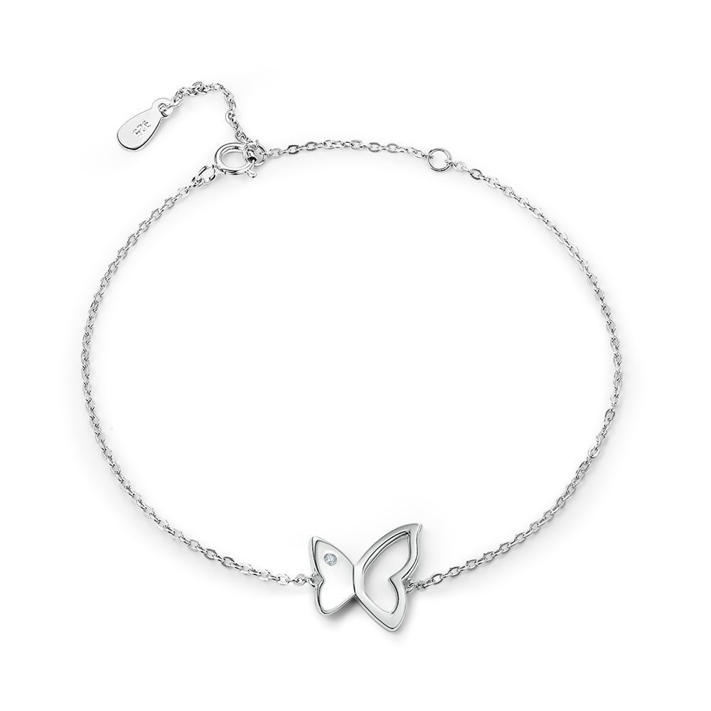 Hollow Butterfly Silver Bracelet