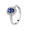 Blue Stone Solitaire Silver Ring